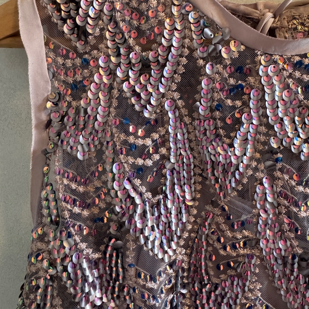 Zara Sequin Embellished Crop Top - Lavender - Picture 3 of 5